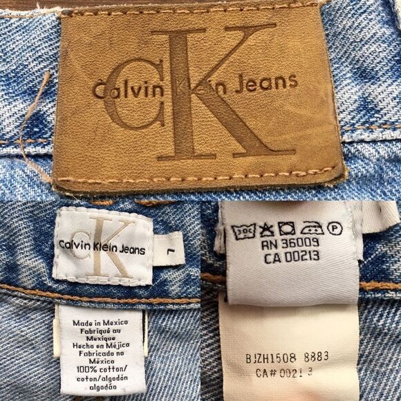 CALVIN KLEIN Vintage Cut Off Denim Jean Shorts Blue 29 - Picture 3 of 4